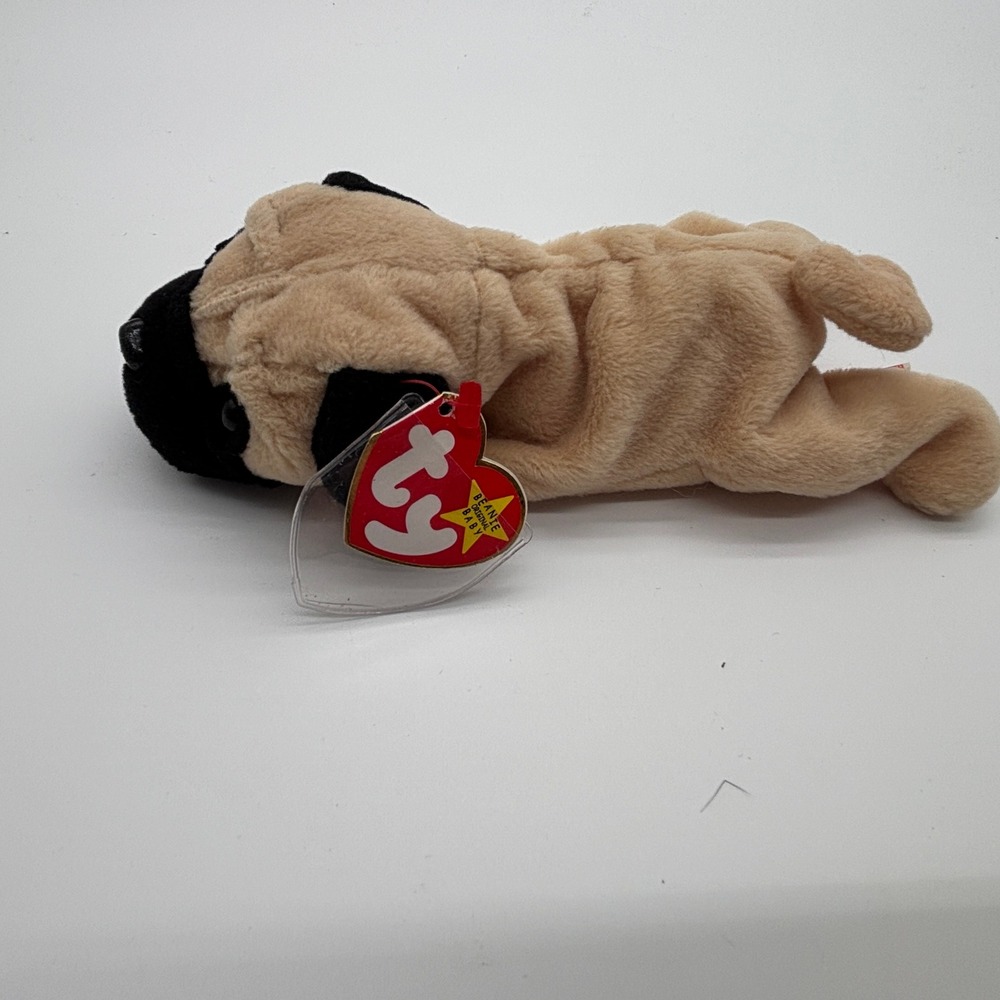 MWMT Ty‎ Beanie Baby Pug Puppy Dog Plush Toy Stuffed Animal